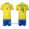 Conjunto (Camiseta+Pantalón Corto) Brasil Marquinhos 4 Primera Equipación Mundial 2022 - Niño